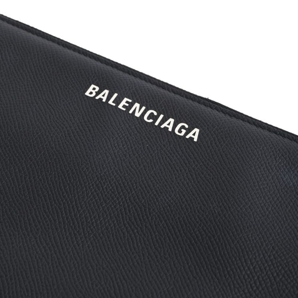 Balenciaga Zipped Logo Portfolio in Black Leather - Picture 11 of 12